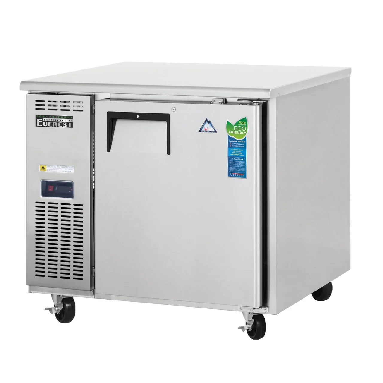 Everest Refrigeration ETR1 35" 1-Door Undercounter Refrigerator, Stainless Steel, 9 cu. ft.