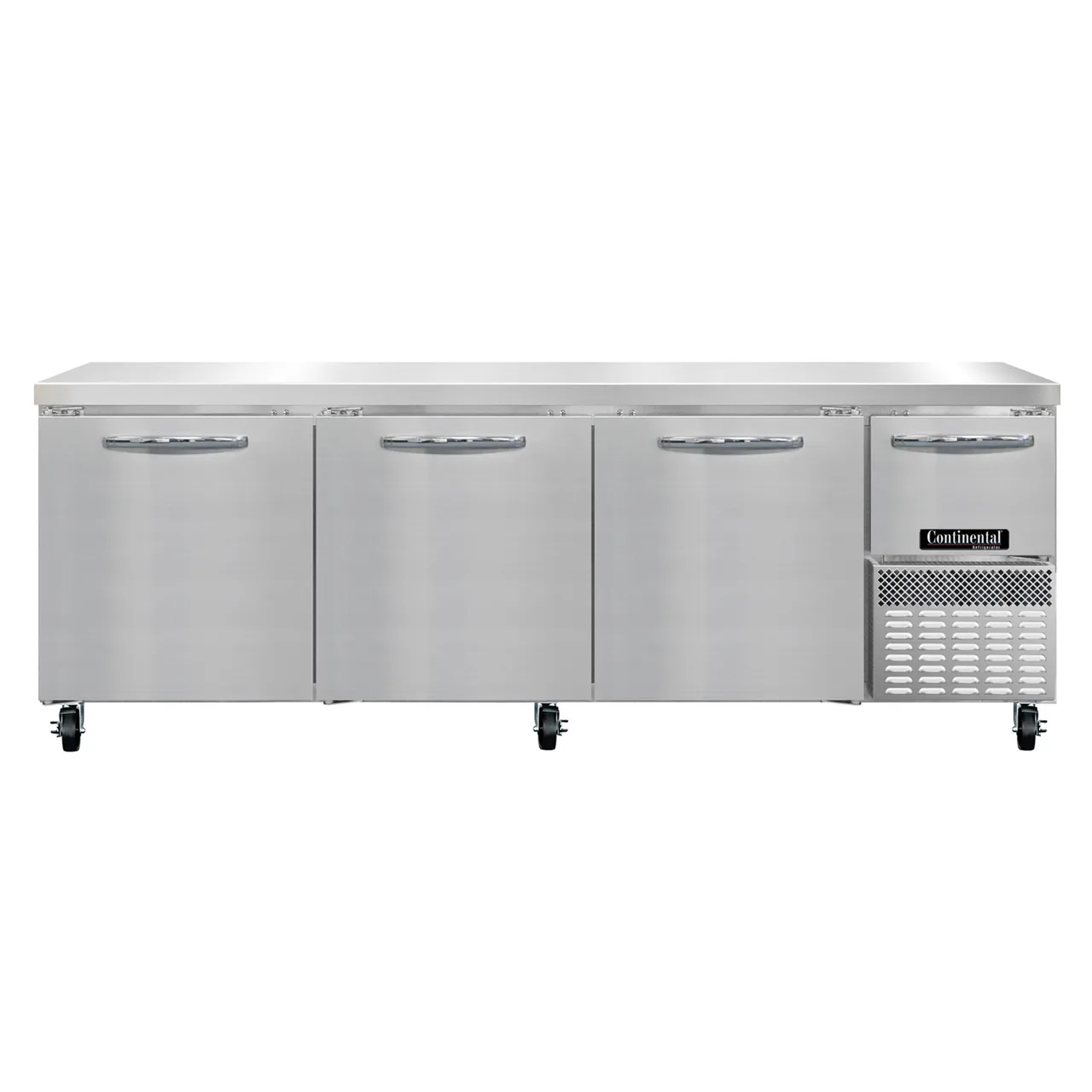 Continental Refrigerator RA93SN 93" Worktop Refrigerator w/ 3 Full & 1 Half Doors