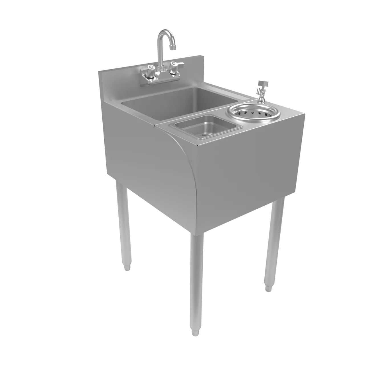 BK Resources UB4-21-SSP18-P-G Underbar Sink Units, 1 Compartment without Drainboard