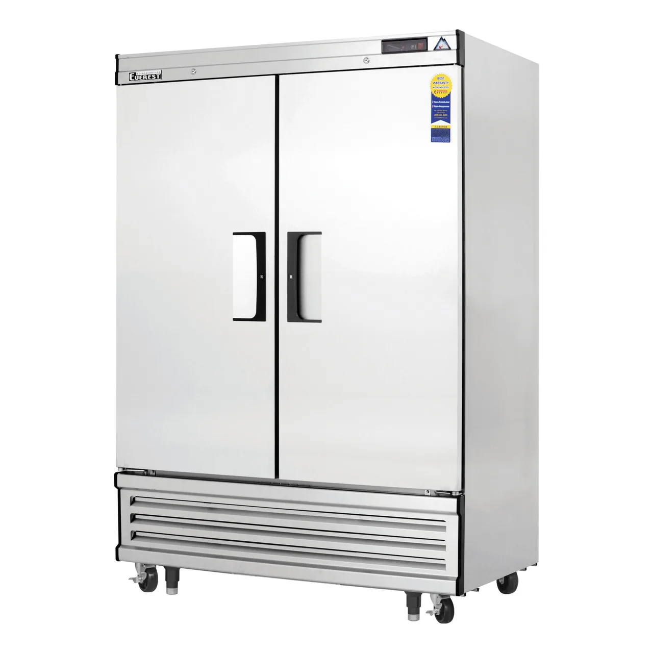 Everest Refrigeration EBF2 54" 2-Solid Door Reach-In Freezer, Bottom Mounted, 50 cu. ft., Stainless Steel