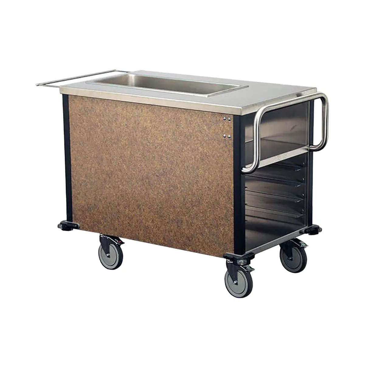 Lakeside 6754 26" Mini SuzyQ Hot Food Cart, (1) 4/3 Size 6" Deep Hot Well