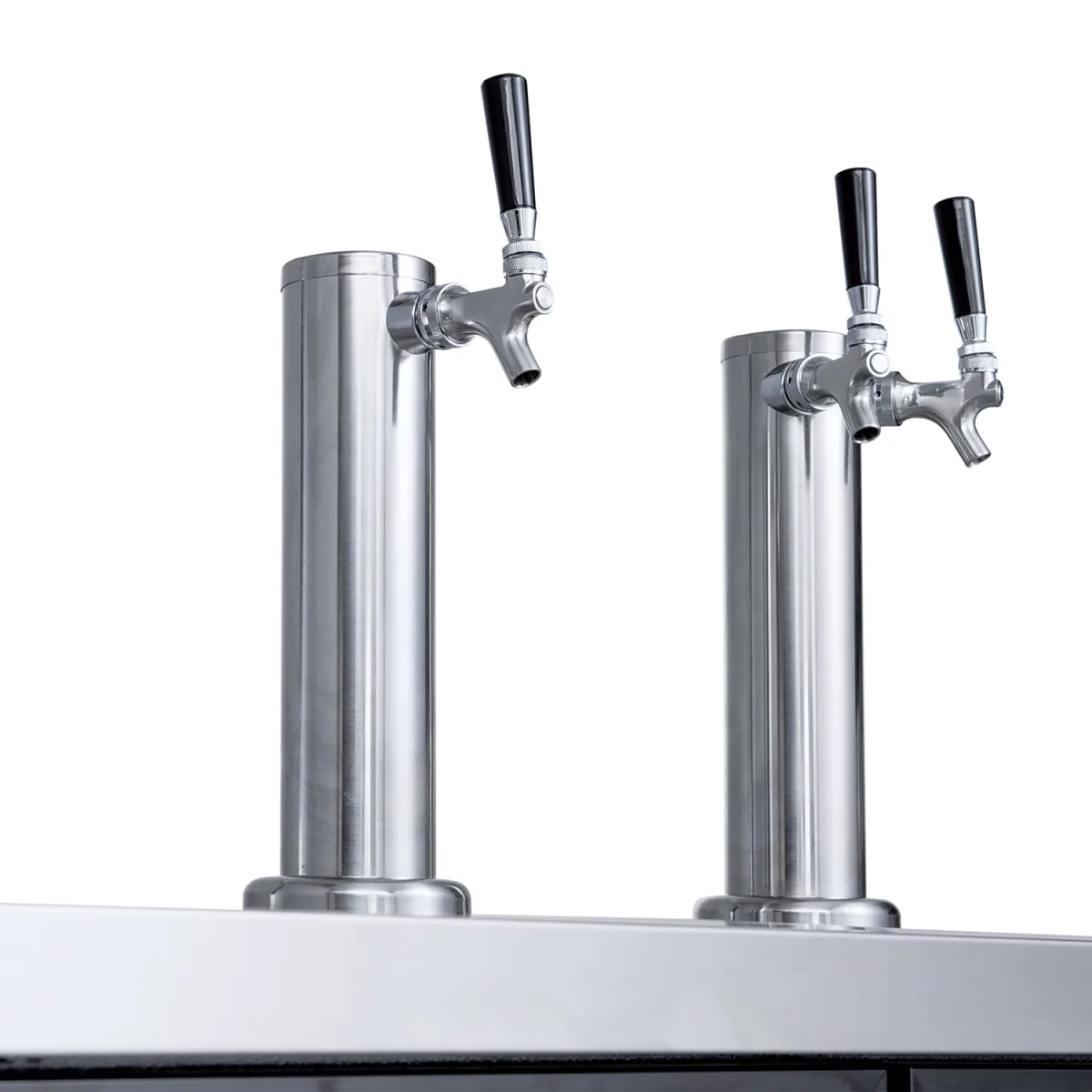 Dukers DKB48-M2 49 7/8" Kegerator Beer Dispenser w/ (7) 1/6 Keg Capacity - (2) Columns, Black, 115v