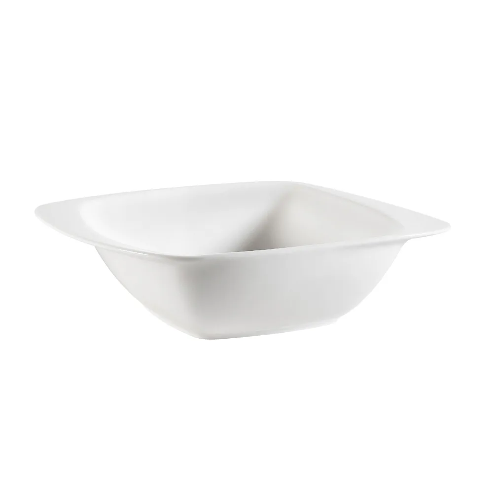 CACChina WH-B6 White Square Porcelain Bowl, 6 Oz., 6"L x 5"W x 1-3/4"H, Dishwasher Oven Safe - Dozen