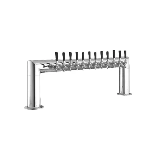 Perlick 4009-12B Pass-Thru Draft Beer Dispensing Tower, Polished Chrome Finish, 12 Faucet