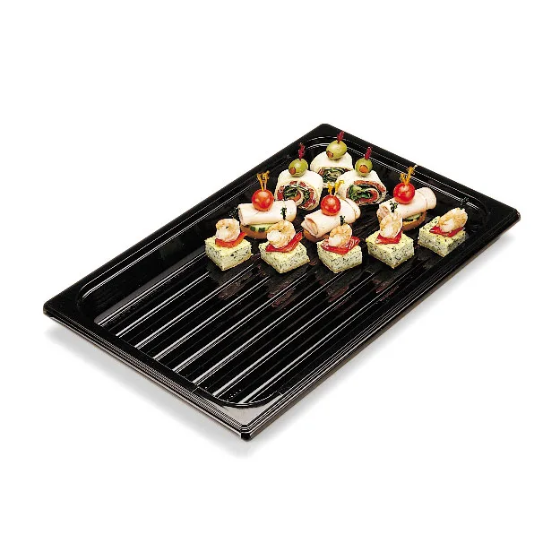 Cambro DT1220CW110 Bakery Display Tray, 12" x 20" Rectangular Polycarbonate Black