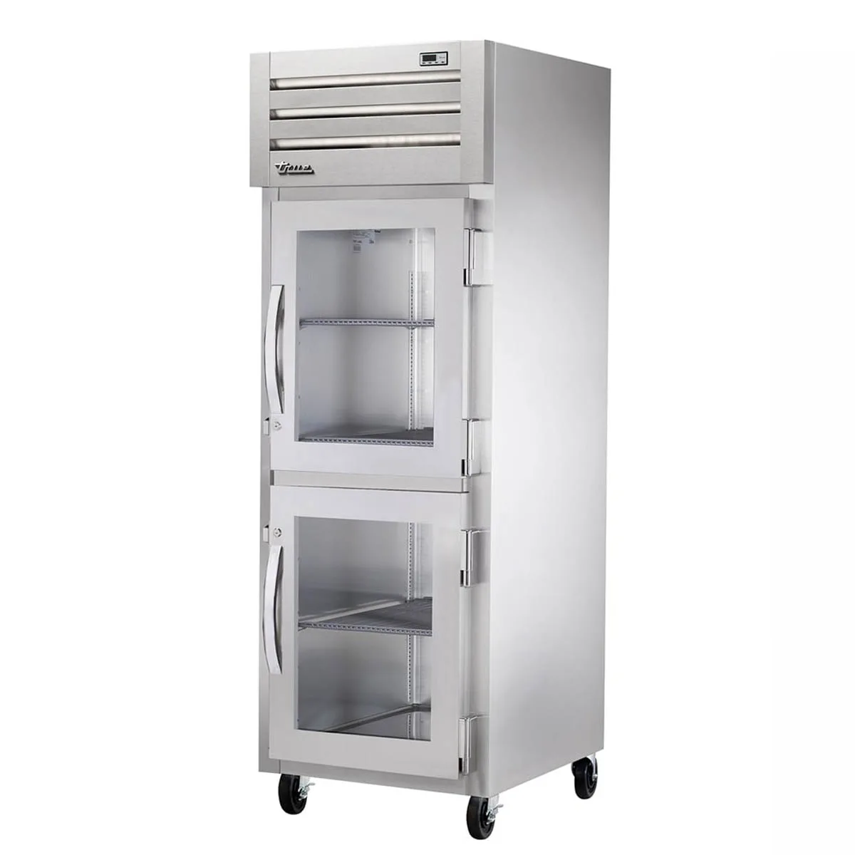 True STG1H-2HG 1-Section Heated Holding Cabinet, 2-Half Glass Doors, Stainless Steel Front, 3 Shelves, 208-230V