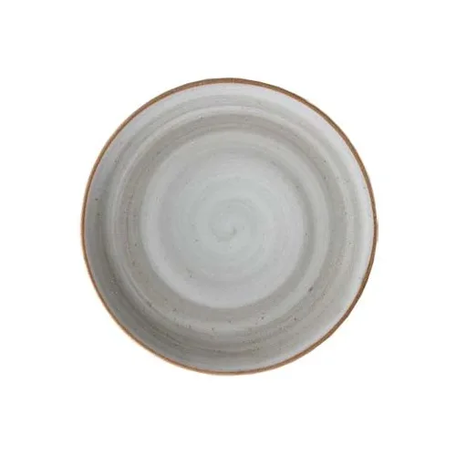 GET PA1607712324 - 9" Round Coupe Rim Plate, Rolled Edge, Grey Porcelain, Oven Safe 380°F - Dozen