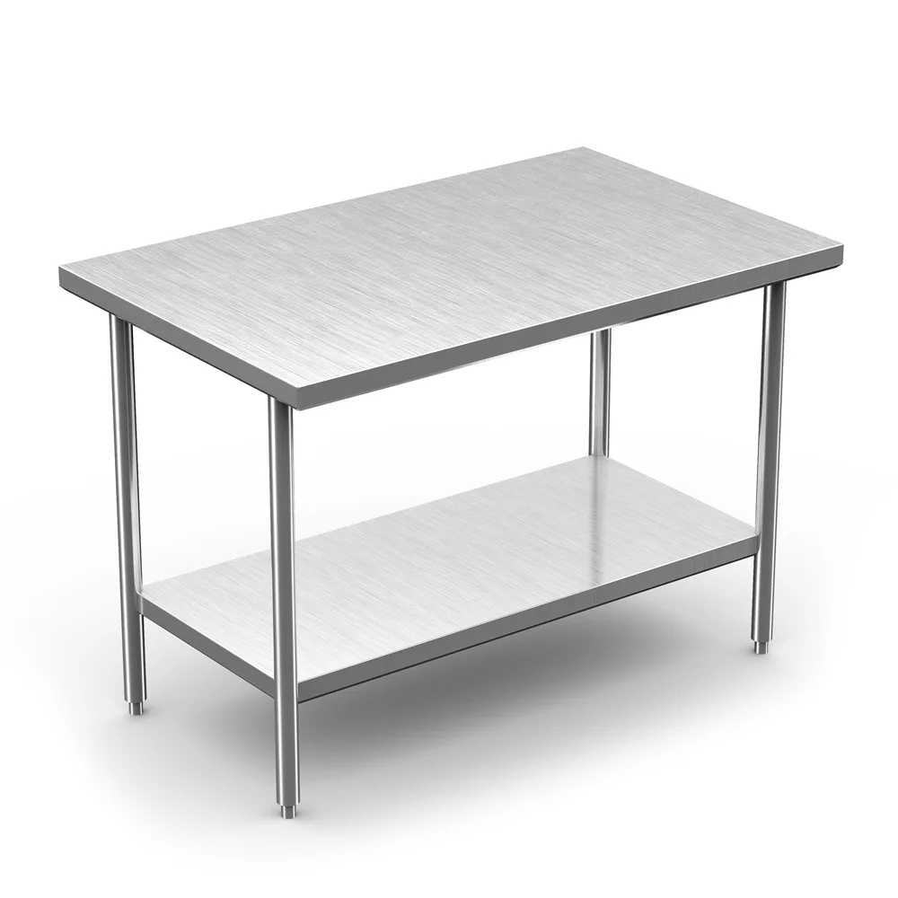 Winholt DTS-2448 48" Open Base Work Table with Undershelf, Without Backsplash / 16 Gauge Top