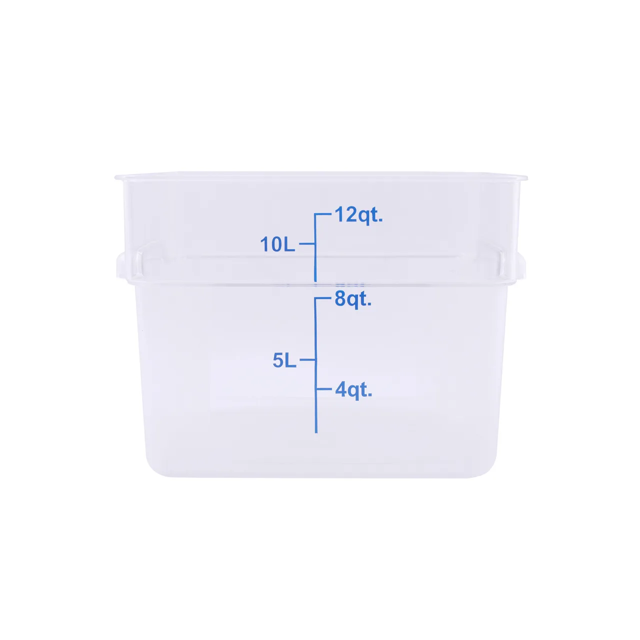 CAC China FS1P-SQ12C 12qt Square Clear Polycarbonate Food Container, Stackable, Dishwasher/Freezer