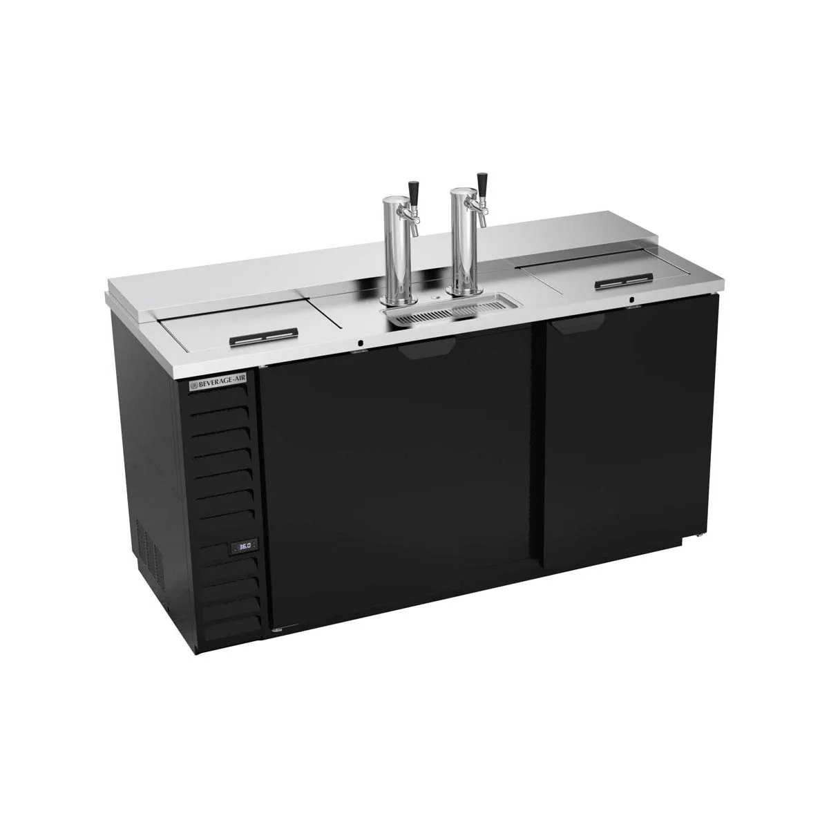 Beverage Air DD68HC-1-C-B 69" Draft Beer Cooler w/ 3 Kegs, 25.93 cu. ft., 2 Single-Tap Towers