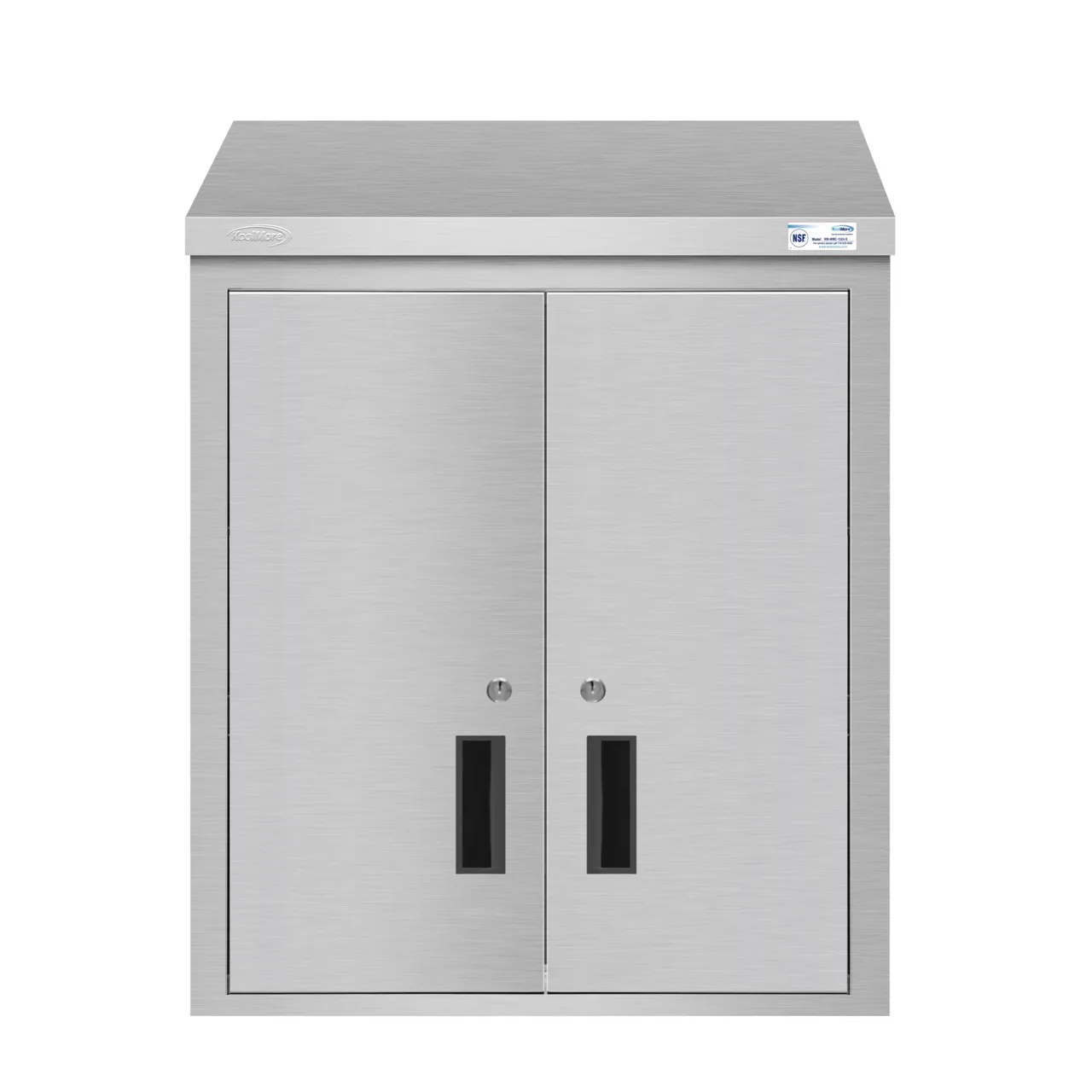 Koolmore KM-WMC-1524-S 24" Commercial Wall Cabinet, 24"W x 15"D x 33"H, Stainless Steel, Hinged Doors, Locking, NSF