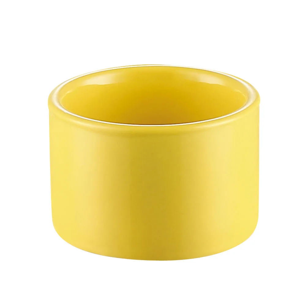 CAC China RKF-C4-SFL - 5 oz Ramekin, 3" Diameter x 2" Height, Round Ceramic, Sunflower - 1 Dozen