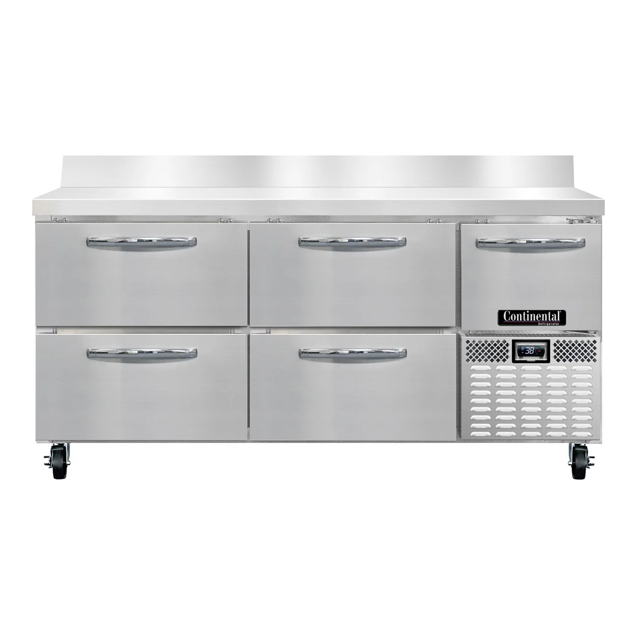 Continental Refrigerator RA68NBS-D 68" Worktop Refrigerator w/ 4 Drawers & 1 Half Door