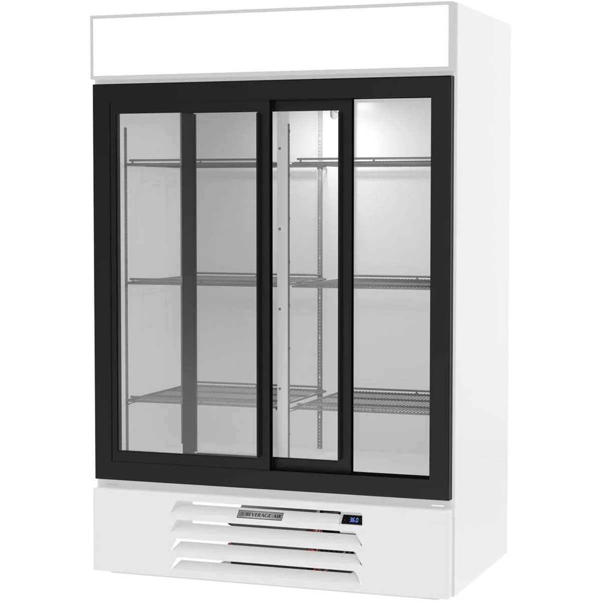 Beverage Air MMR45HC-1-W 52" Two Glass Door Merchandiser Refrigerator in White, 44 cu. ft.