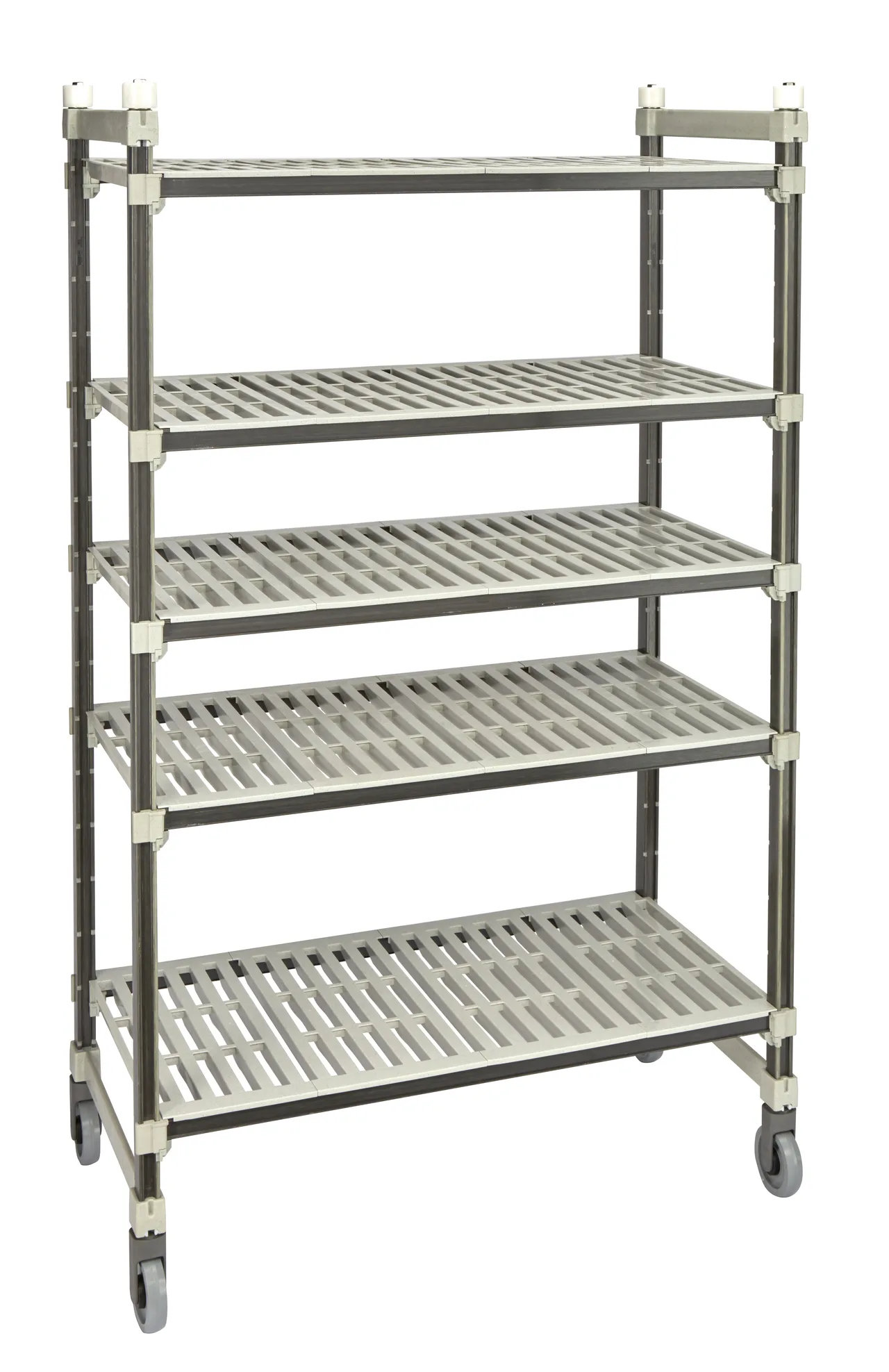 Cambro EMT213680V5480 Camshelving Elements XTRA 21x36x80 4-Tier Track Shelving System, 900 lbs, Speckled Gray