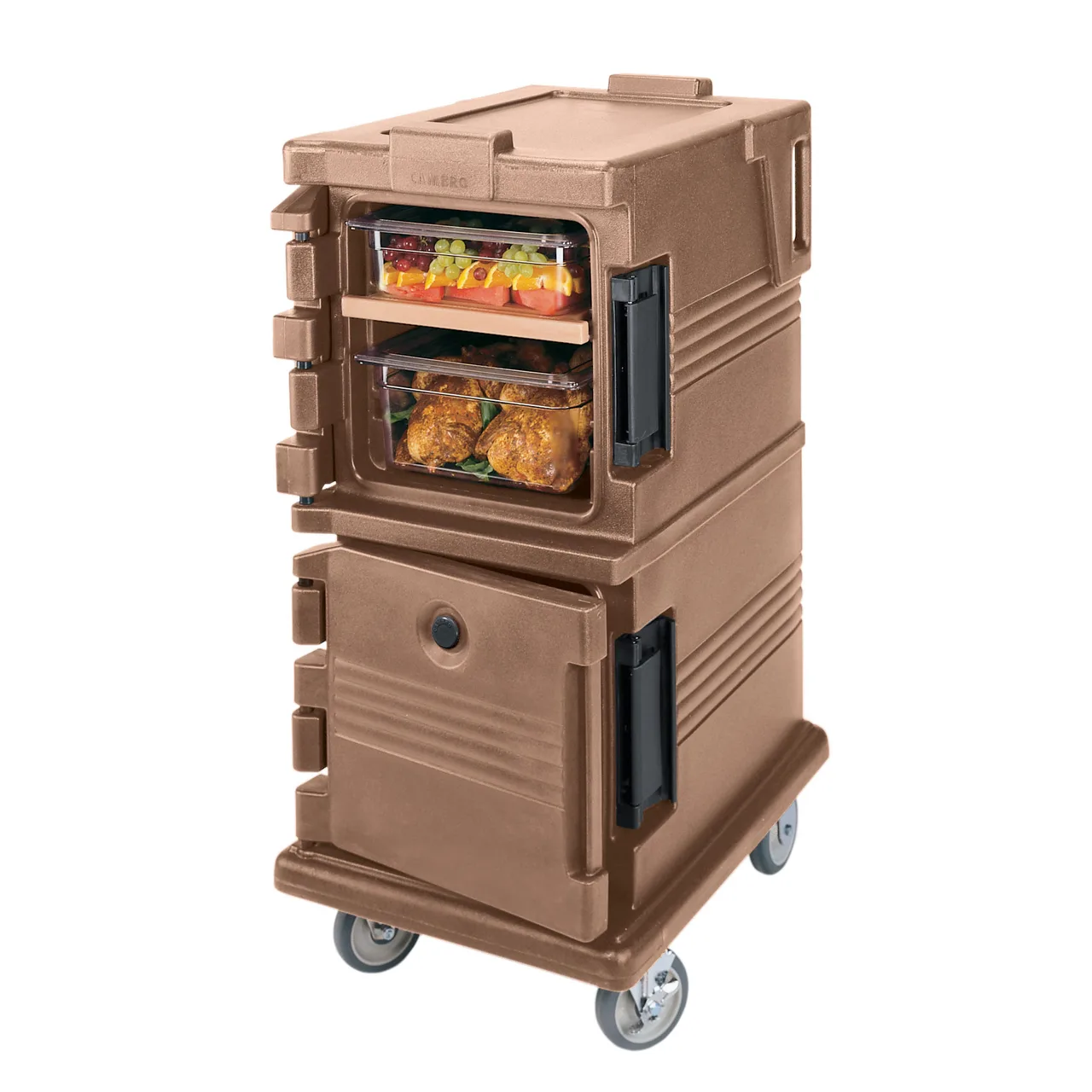 Cambro UPC600157 Ultra Camcarts® Coffee Beige Insulated Food Pan Carrier w/ 8 Pan Capacity