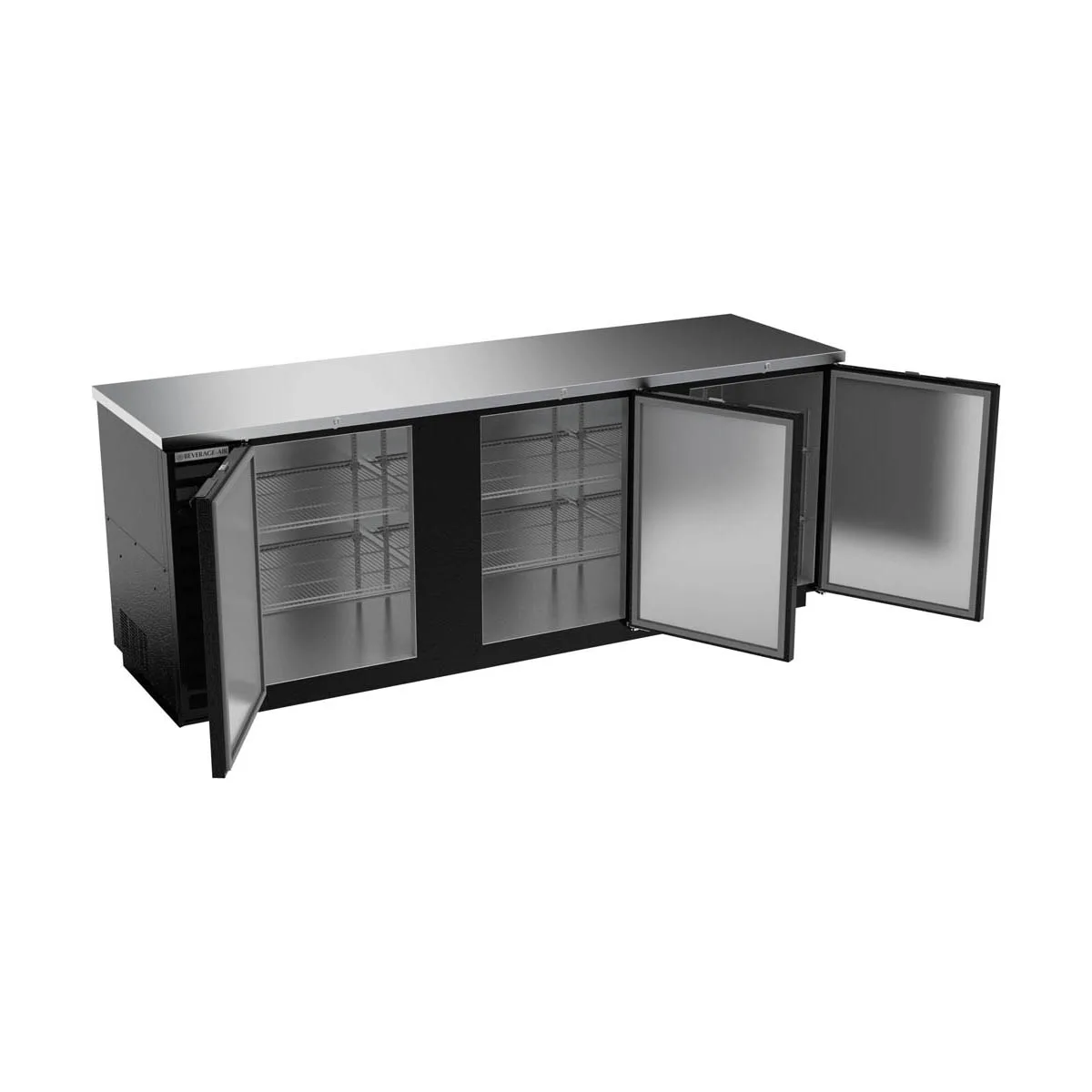 Beverage Air BB94HC-1-B 95" Three Section Back Bar Cooler with Solid Door, 37.82 cu. ft.