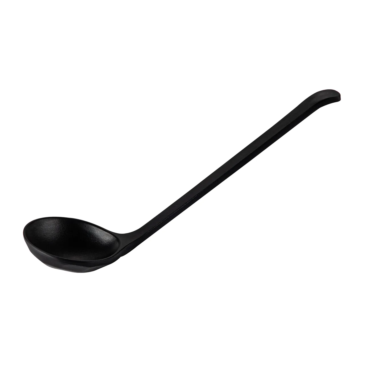 CAC China XSPN-84-MK Soup Spoon, 0.8oz Capacity, 8-3/8" Length, Matte Black Plastic - 1 Dozen