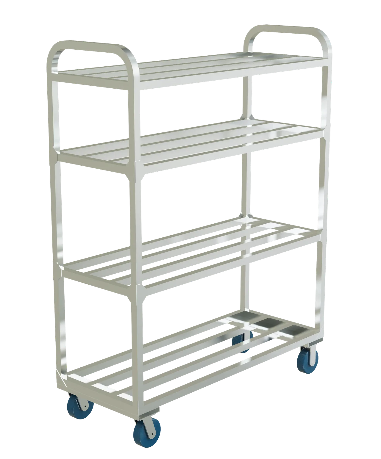 Winholt ALMCS-60-424-CR-HD Heavy Duty Cooler Shelving Unit, 24"W x 60"L x 79.5"H, Aluminum, 4 Tubular Shelves, NSF