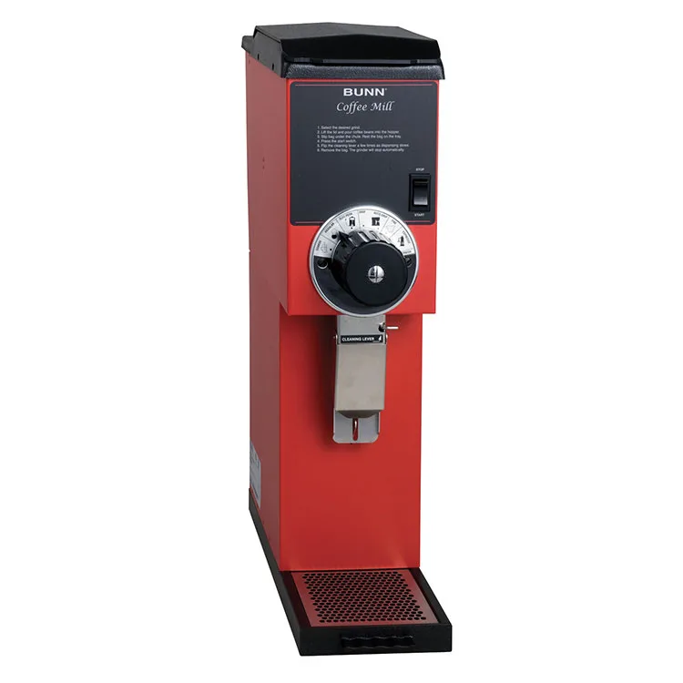 BUNN 22100.0001 G3HD Bulk Grinder, 3 Lb. Hopper Capacity - 3 lbs Hoppers / 1320W / 120V - Red Decor