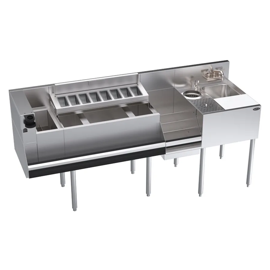 Krowne KR24-MX68B-10 68" Blender Station Underbar Ice Bin/Cocktail Station w/ 10 Circuit - 92 lbs