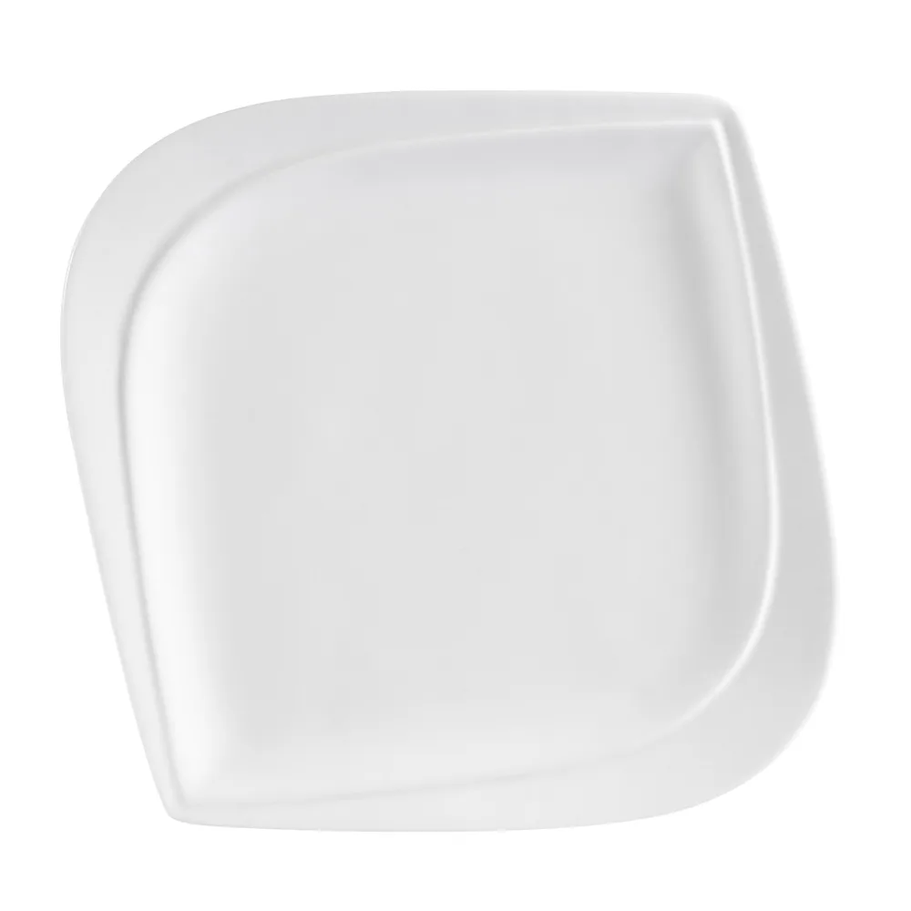 CAC China ASP-6 Aspen Tree Plate, 6" x 6" x 1/2", Square Porcelain Bone White, Oven Safe, 1 Dozen