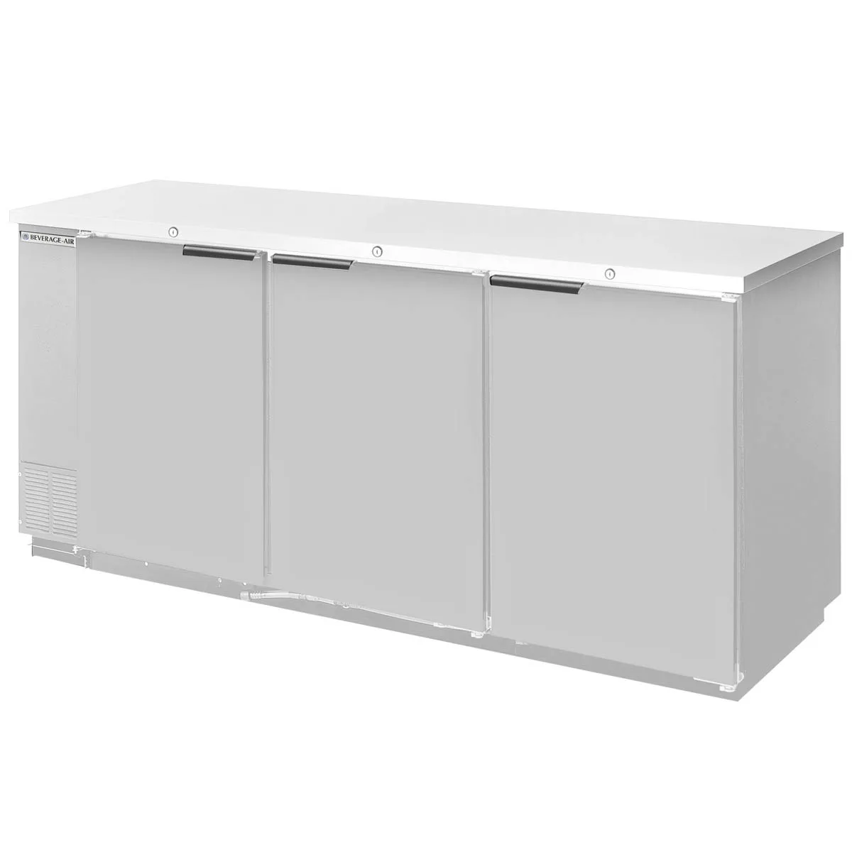 Beverage Air BB72HC-1-F-S-27 72" 3 Section Back Bar Cooler with Solid Door