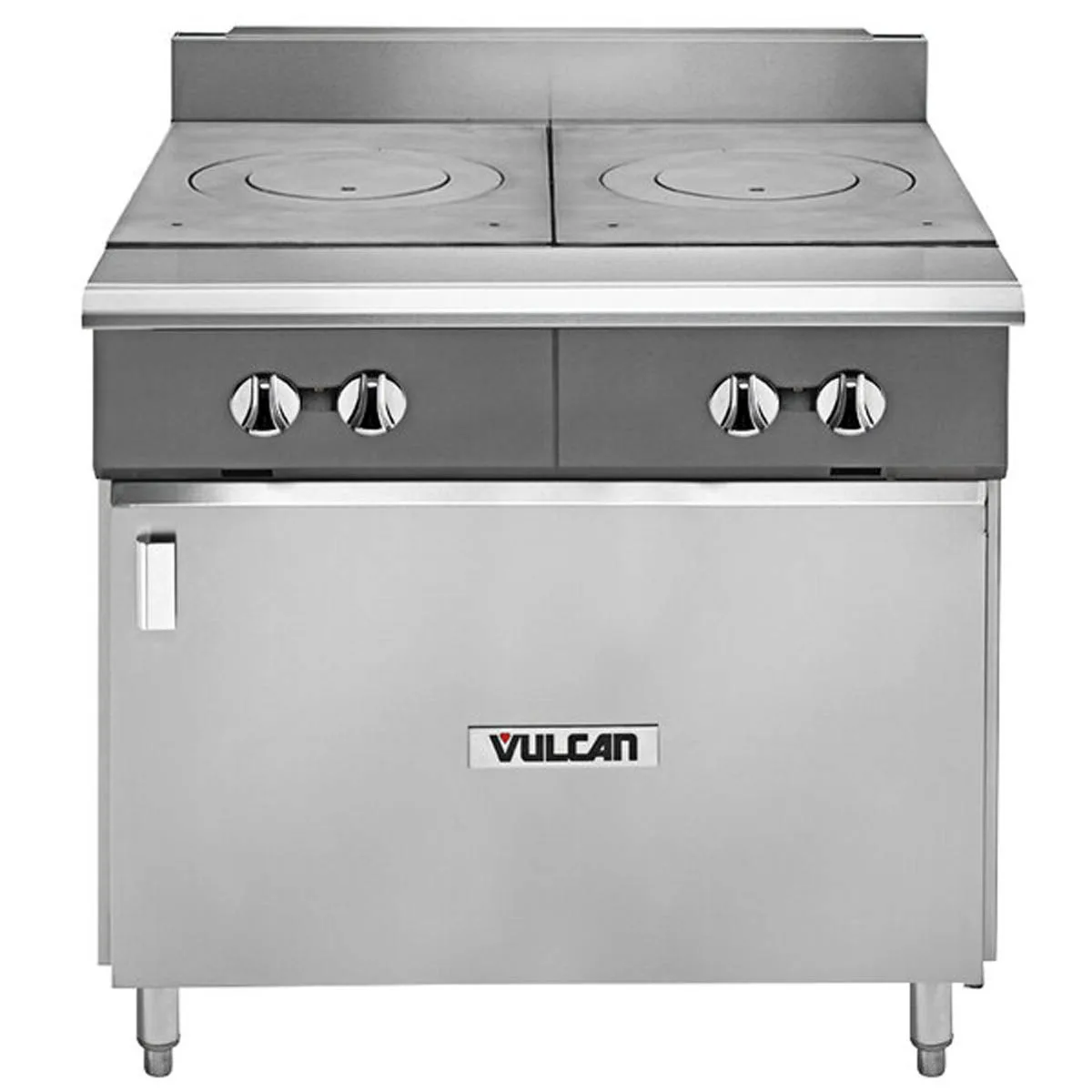 Vulcan V2FT36B 36" Gas Heavy Duty Range w/ (2) French Tops, (1) Cabinet Base, 50.000 BTU