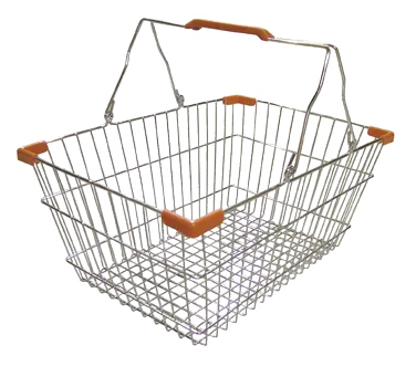 Omcan USA 13022 Hand Basket, Chrome, Two Steel Handles with Plastic Coating, 50 lb