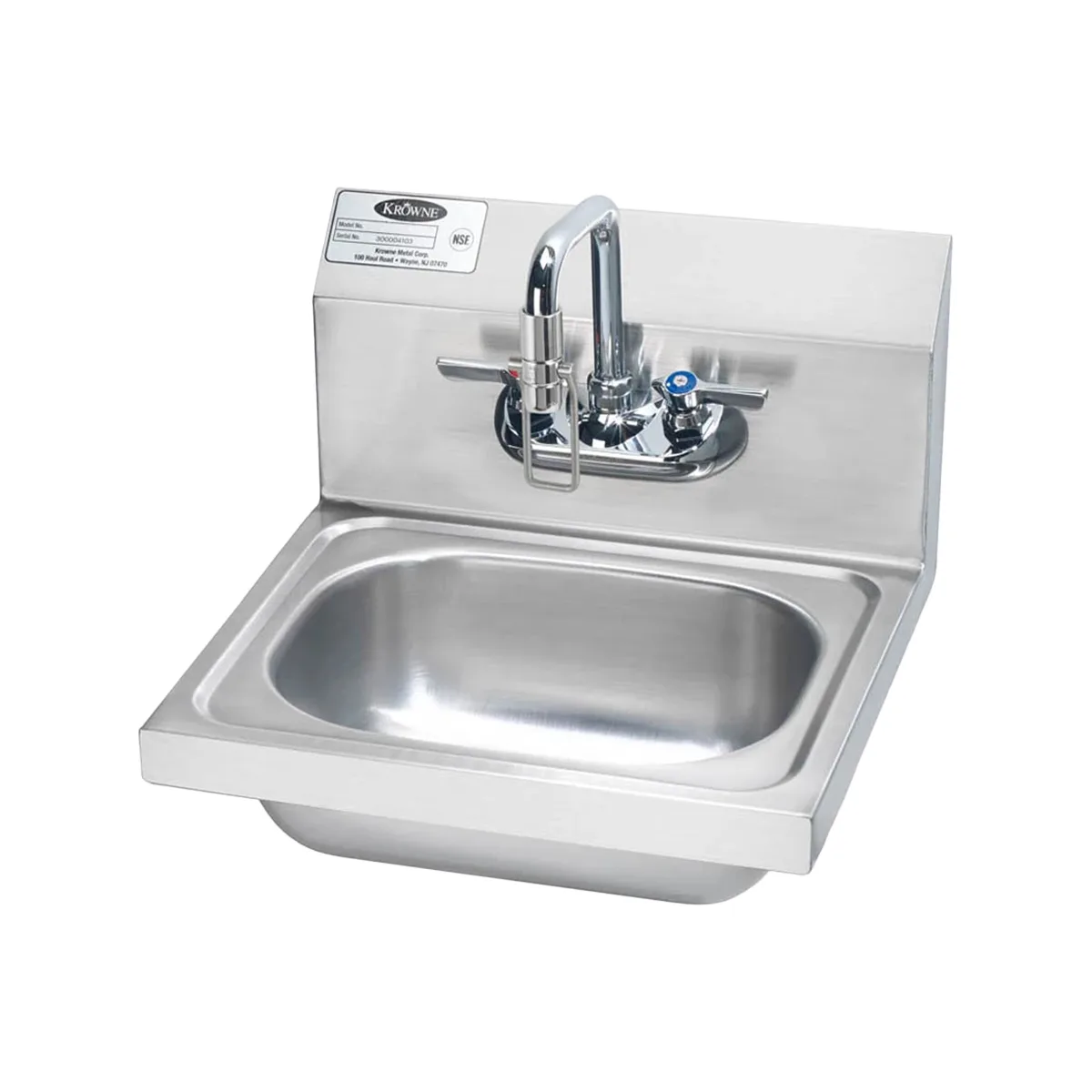 Krowne HS-34 15" Wall Mounted Hand Sink with Hands Free Faucet - 20 gauge
