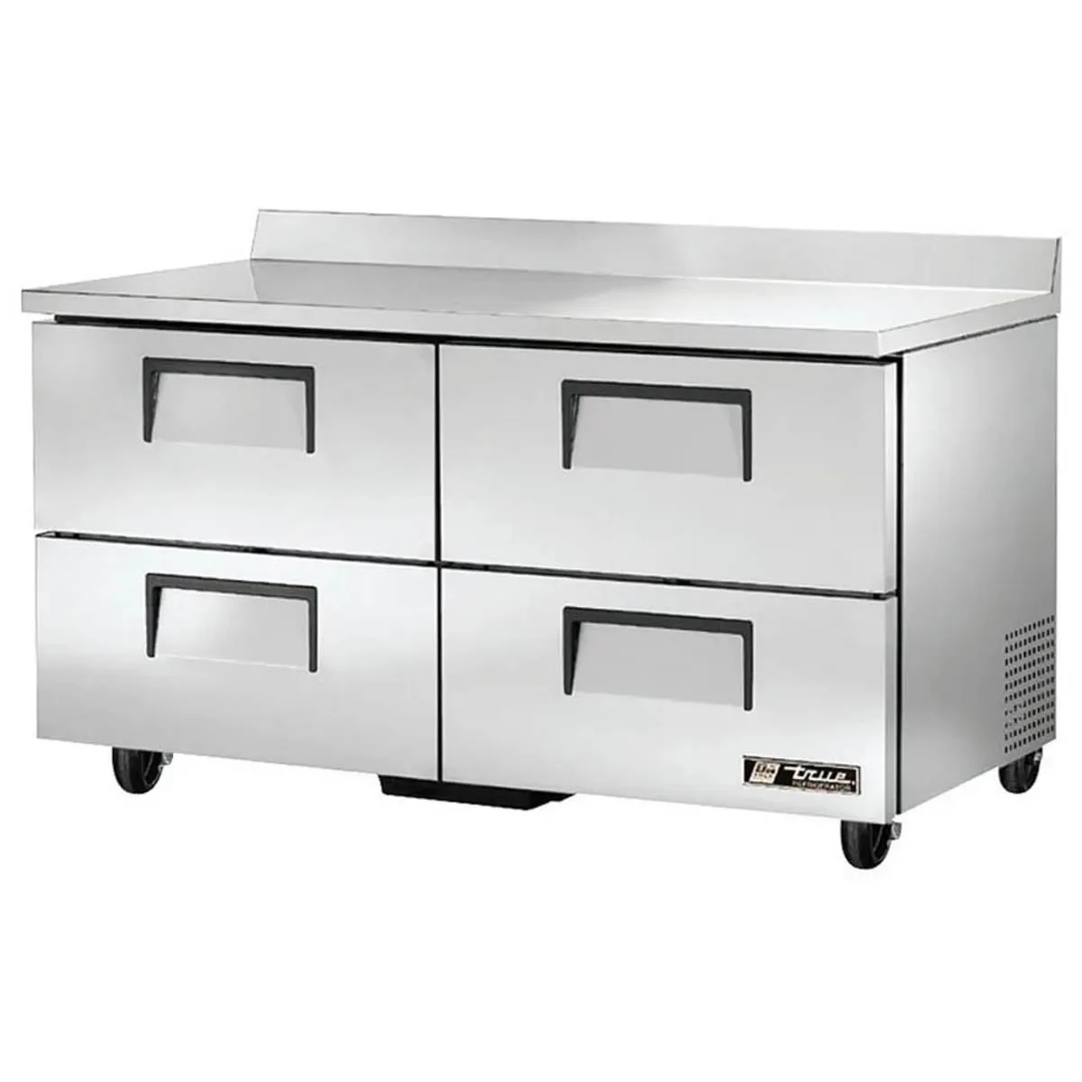 True TWT-60D-4-HC 60" 2-Section Worktop Refrigerator w/ 4 Drawers, Rear Mounted