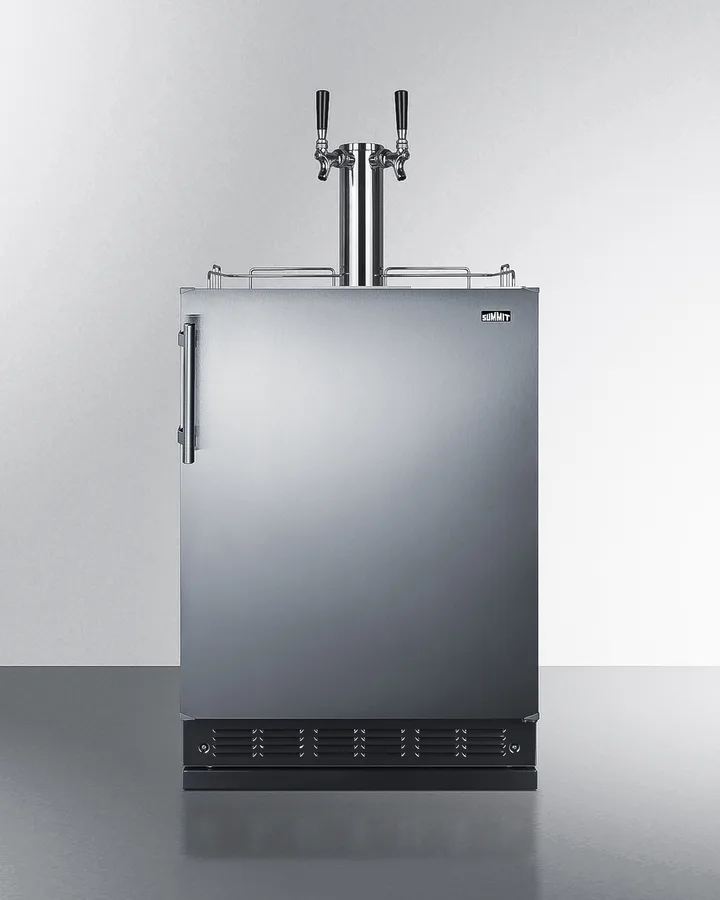 Summit SBC7BRSWK2 - 24" Wine Kegerator, 5.3 cu.ft., Black, Dual Tap, Includes CO2 Tank & Regulator