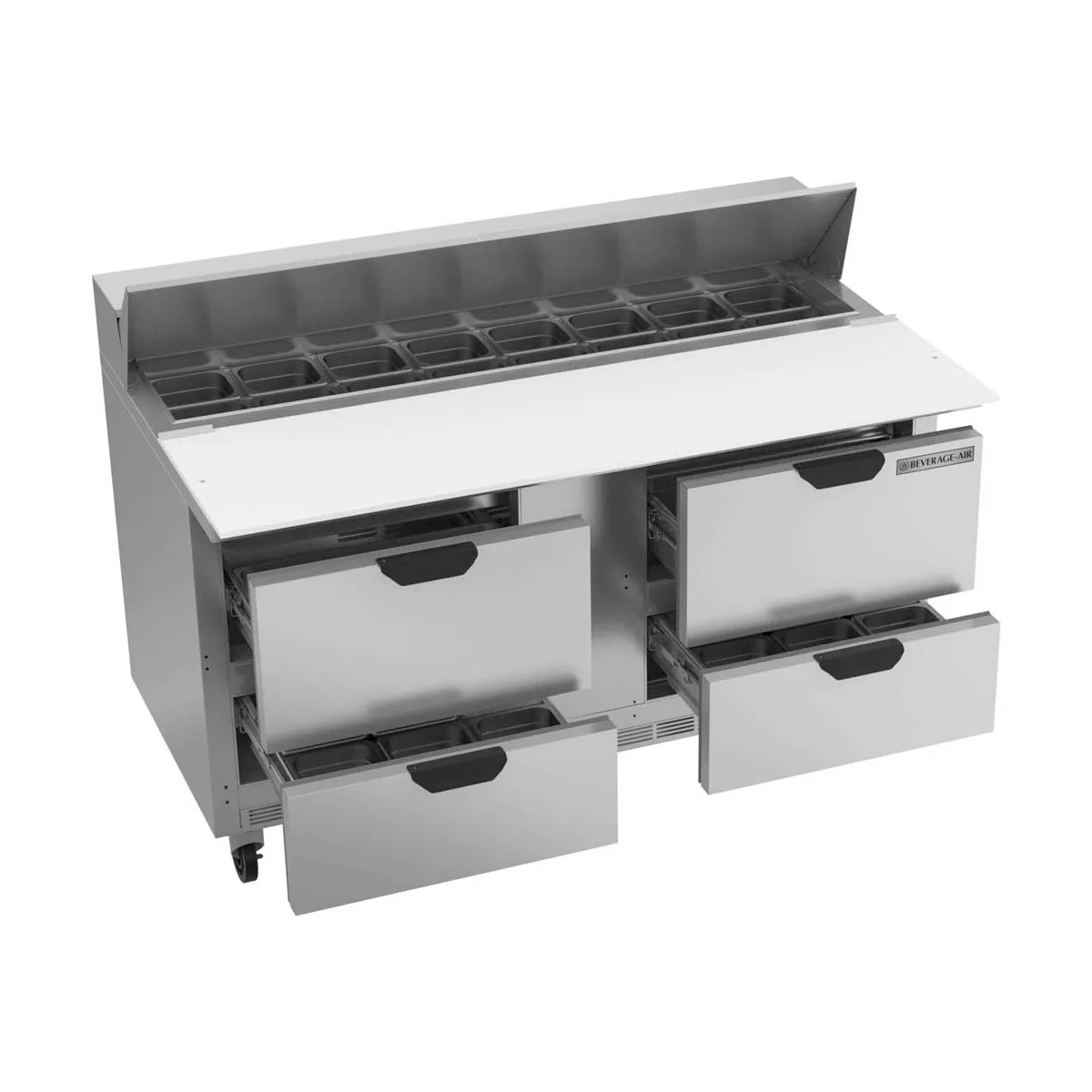 Beverage Air SPED60HC-16C-4 60" Two Section Sandwich/Salad Prep Table w/ 4 Drawers, 16 Pans