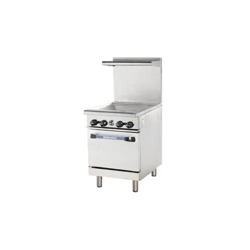 Turbo Air TAR-24G-LP 24" Liquid Propane Gas Restaurant Range, 24" Full Griddle w/ Thermostatic Controls, (1) Space Saver Oven, 72.000 BTU