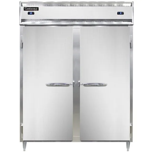 Continental DL2RFE-PT 57" 2-Section Pass-Thru Refrigerator Freezer Combo w/ 4 Solid Doors
