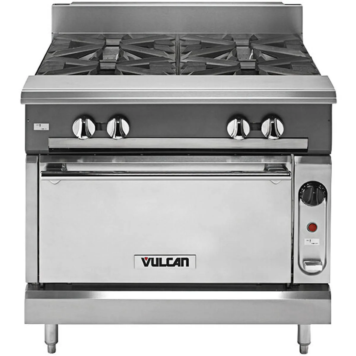Vulcan V4B36C 36" Gas Heavy Duty Range w/ (4) Open Burners, (1) Convection Oven, 172.000 BTU