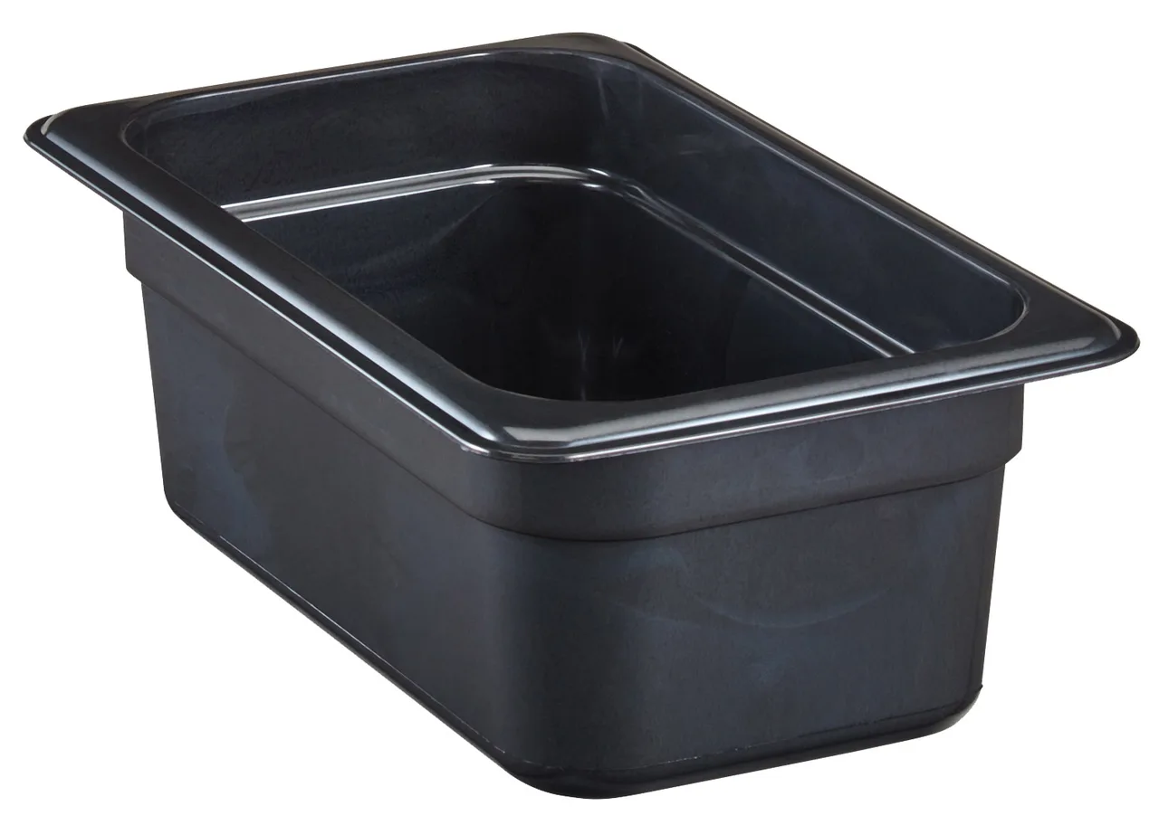 Cambro 44HP110 H‑Pan Food Pan – 1/4, 4" Deep, Black Hi‑Temp, Non‑Stick, -40°F–375°F, NSF
