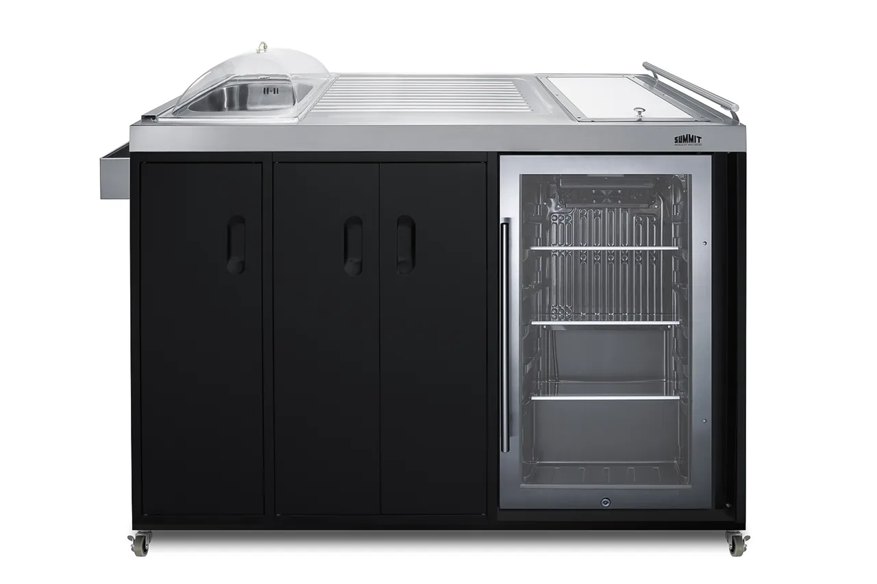 Summit CARTOS54LG Portable Outdoor Kitchenette with Glass Door Refrigerator