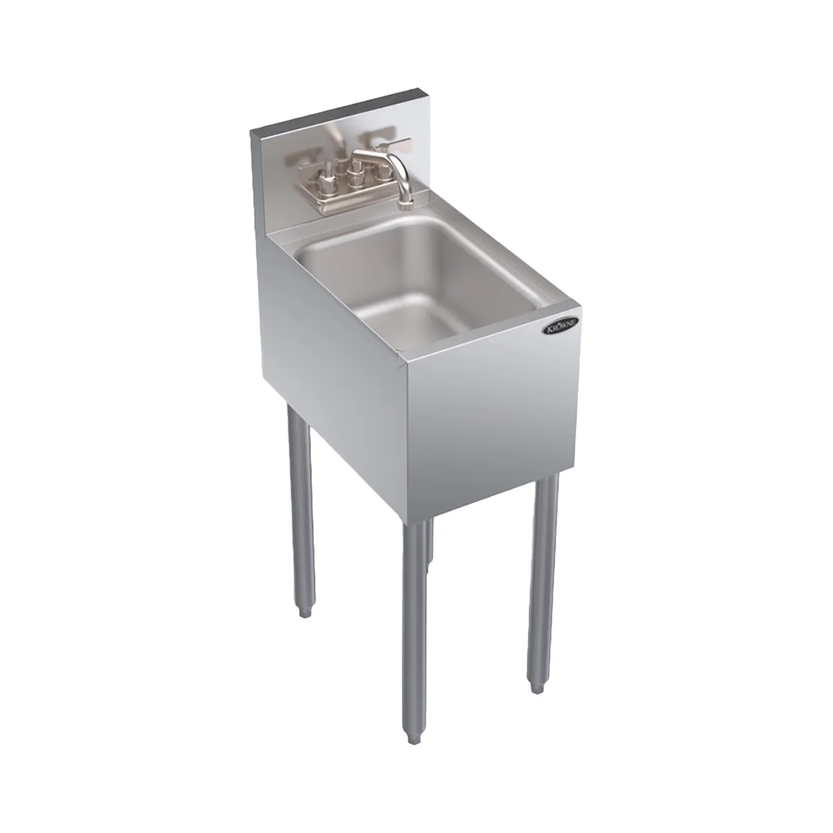 Krowne KR19-1C 12" Free Standing Underbar Hand Sink Unit with Splash Mount Faucet