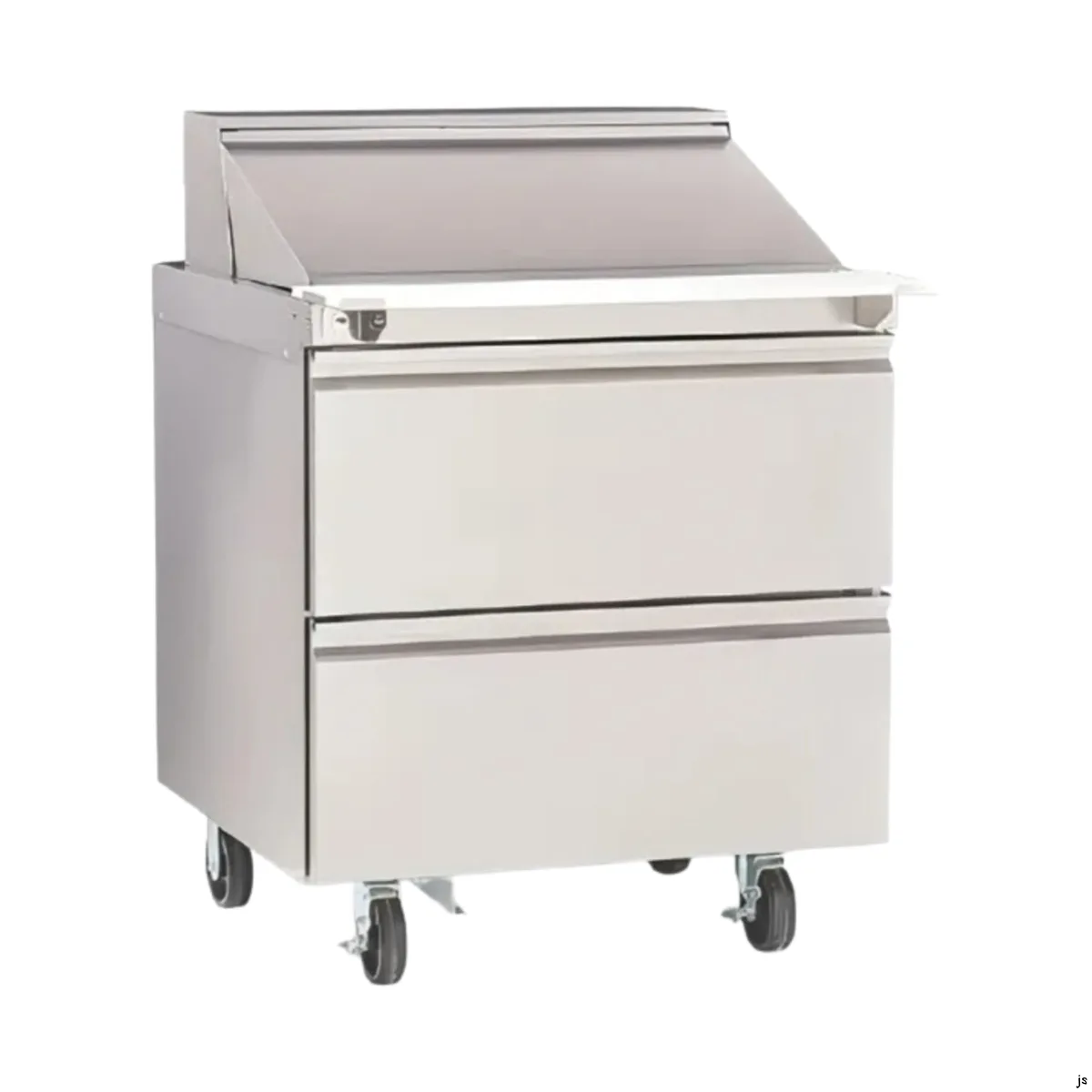 Delfield D4427NP-12M 27" 1-Section Mega Top Sandwich Prep Table, 2 Drawers, 12 Pans, Stainless Steel