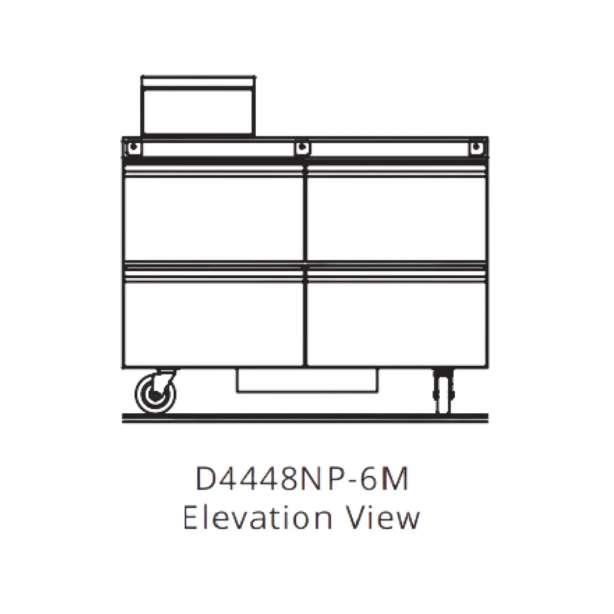 Delfield D4448NP-6M 48" 2-Section Mega Top Sandwich and Salad Prep Table, 4 Drawers, 6 Pans, Stainless Steel