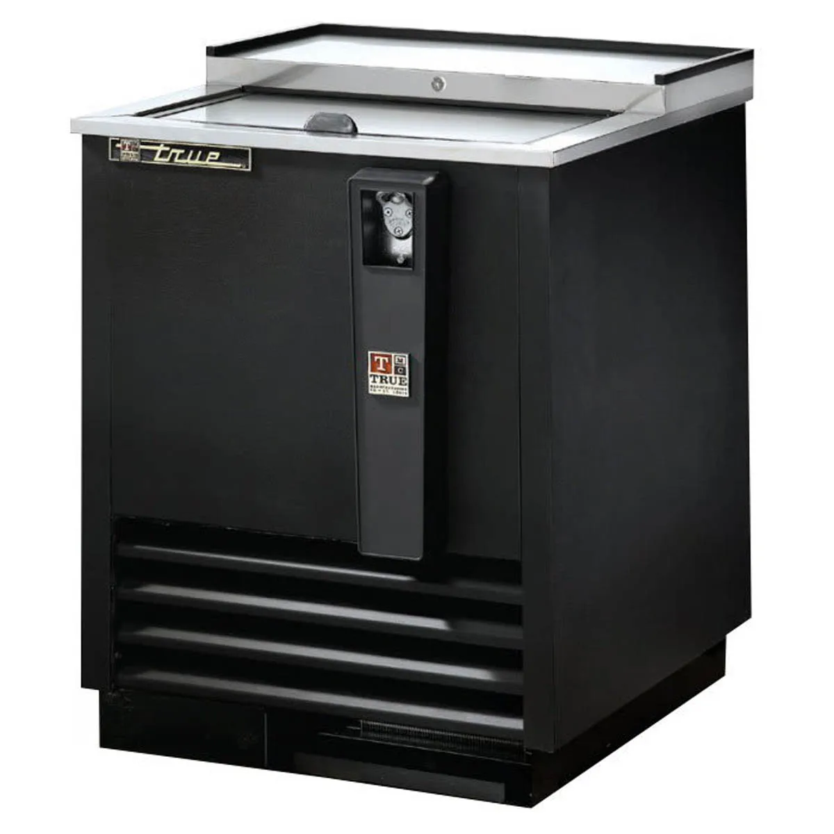 True TD-24-7-HC 24" Solid Slide Lid Deep Well Horizontal Bottle Cooler with Hydrocarbon