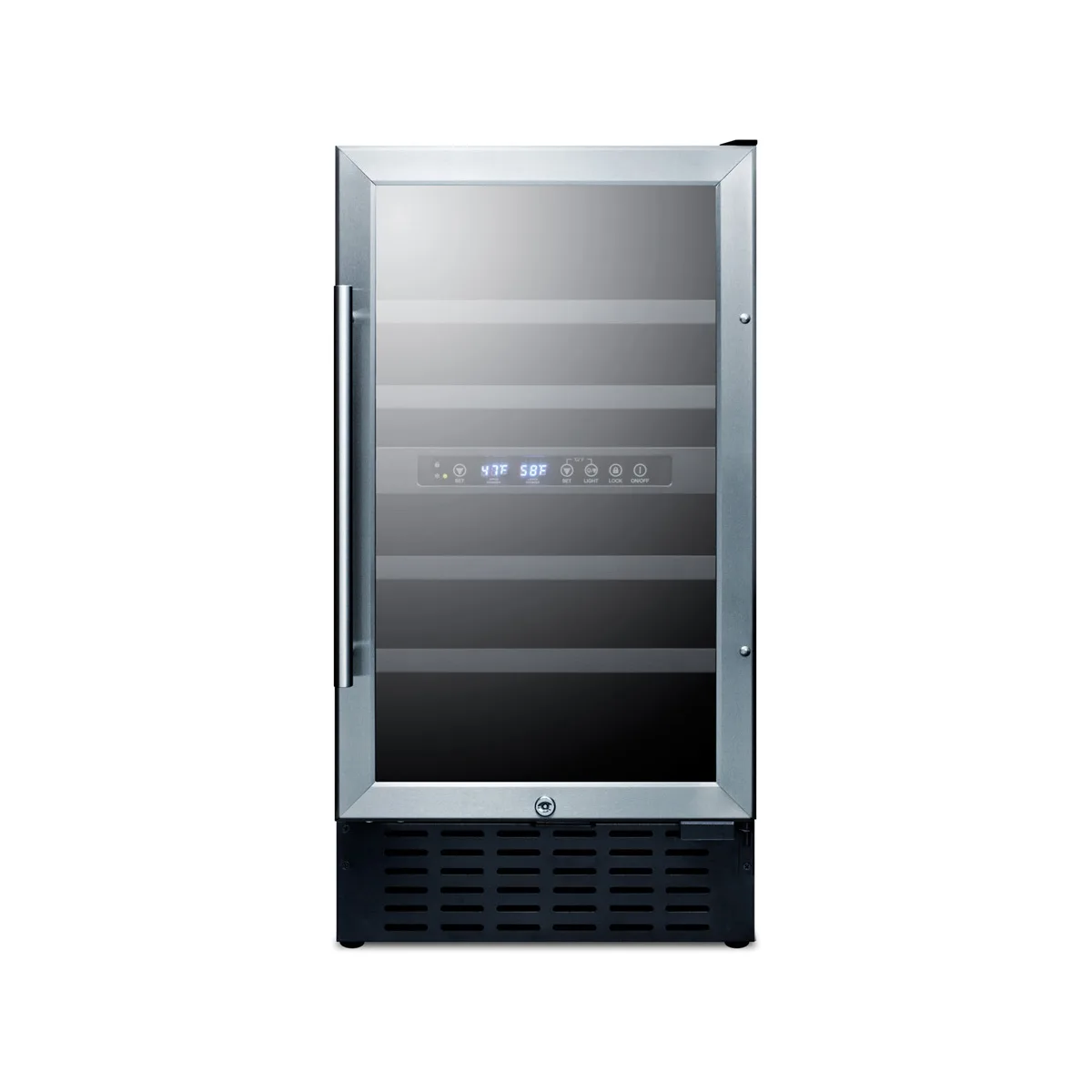 Summit SWC182ZCSSADA 18" Glass Door Wine Refrigerator, Dual Temperature, 28 Bottles