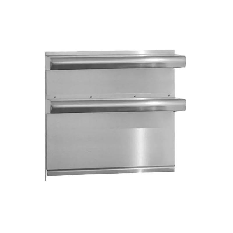 Imperial DHS-48 48" x 35" Stainless Steel Backguard Flue Riser with Double Solid Shelves