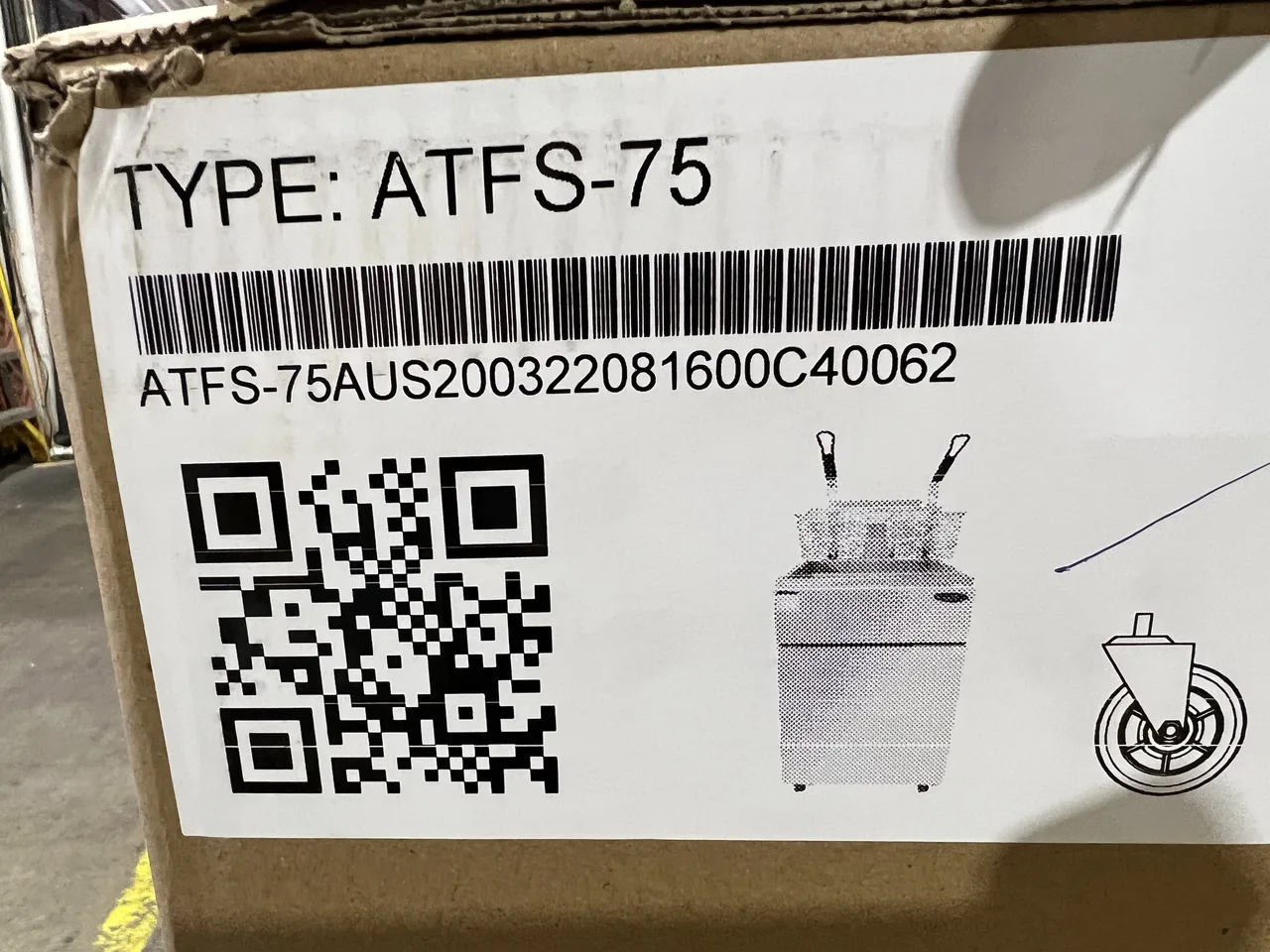 Atosa USA ATFS-75-LP Full Pot Floor Model Gas Fryer - Open Box w/ 75-lb Capacity, 5 Burners