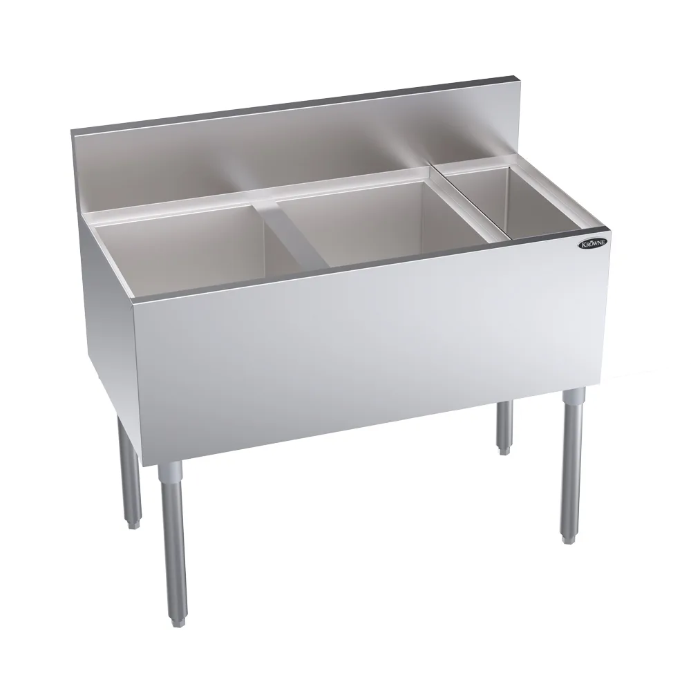 Krowne KR19-MS38L Bottle Well Bin Underbar Ice Bin/Cocktail Station w/ 115 Ice Capacity