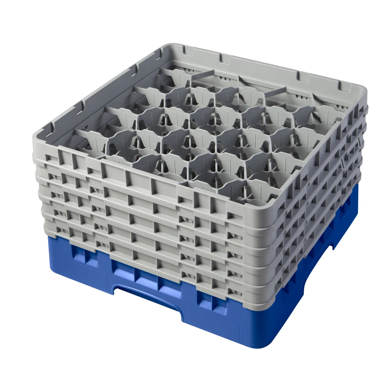 Cambro 20S958168 Camrack Glass Rack, Blue, Full Size, 20 Compartments, 3-7/8" Max Dia, 10-1/8" Max Height
