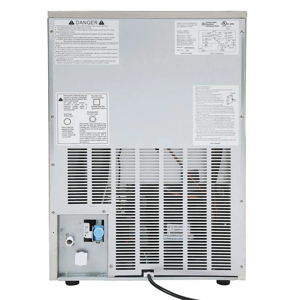 Maxx Ice MIM130 22" Air Cooled Full Cube 130 lb Undercounter Ice Machine with 35 lb Bin