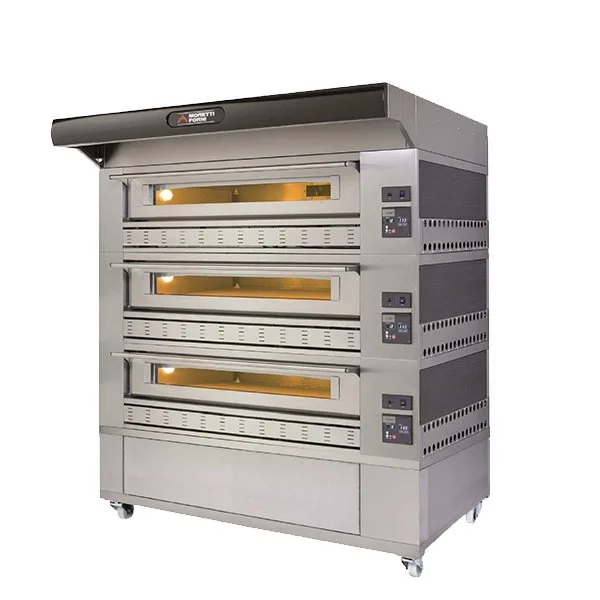 Moretti Forni P150G A3 58" Gas Pizza Deck Oven, 3‑Deck Brick, 34" x 12" Decks, 330.000 BTU, 840°F