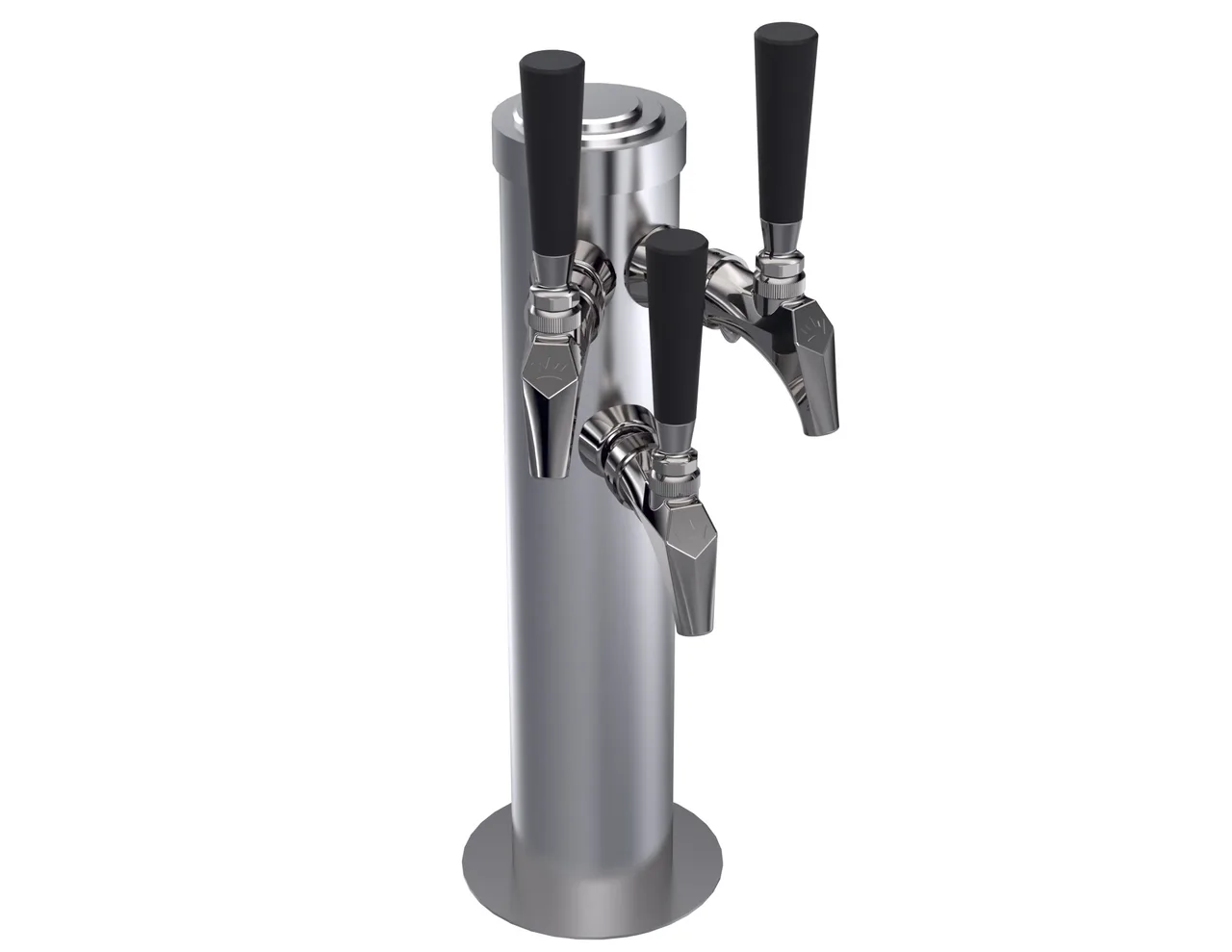 Krowne KSC-3S Triple Faucet Column Tower, 15" Draft Beer Dispenser, Steel, Glycol Cooled, 1‑3 Tap